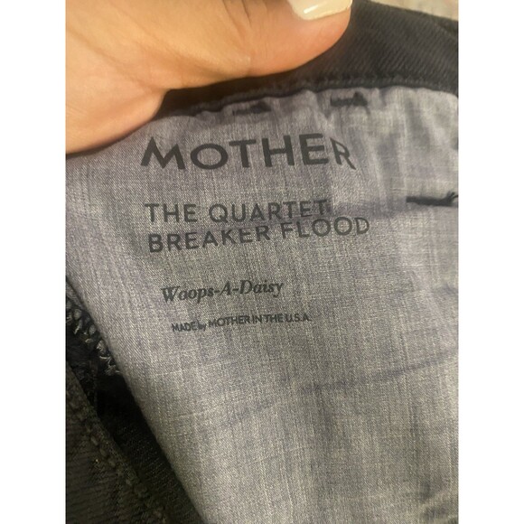 Mother Denim The Quartet Breaker Flood Womens 26 Faded Black Wide Leg High Rise - Picture 3 of 7
